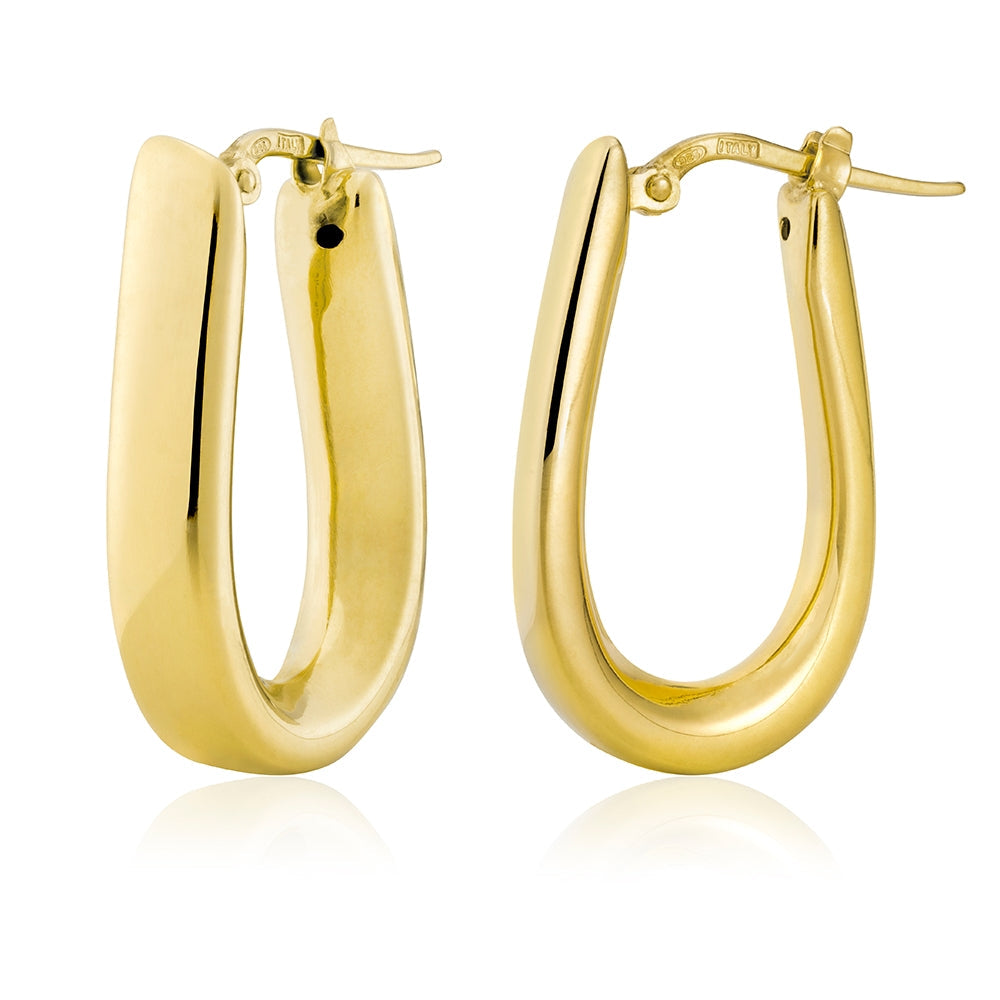 Equestrian Hoop Earrings in Yellow