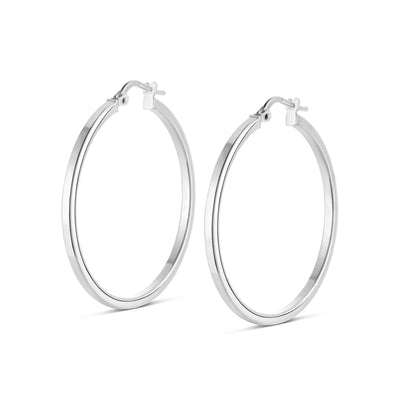 Large square edge hoop earrings - Miss Mimi