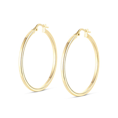 Large Square edge hoop earrings - Miss Mimi