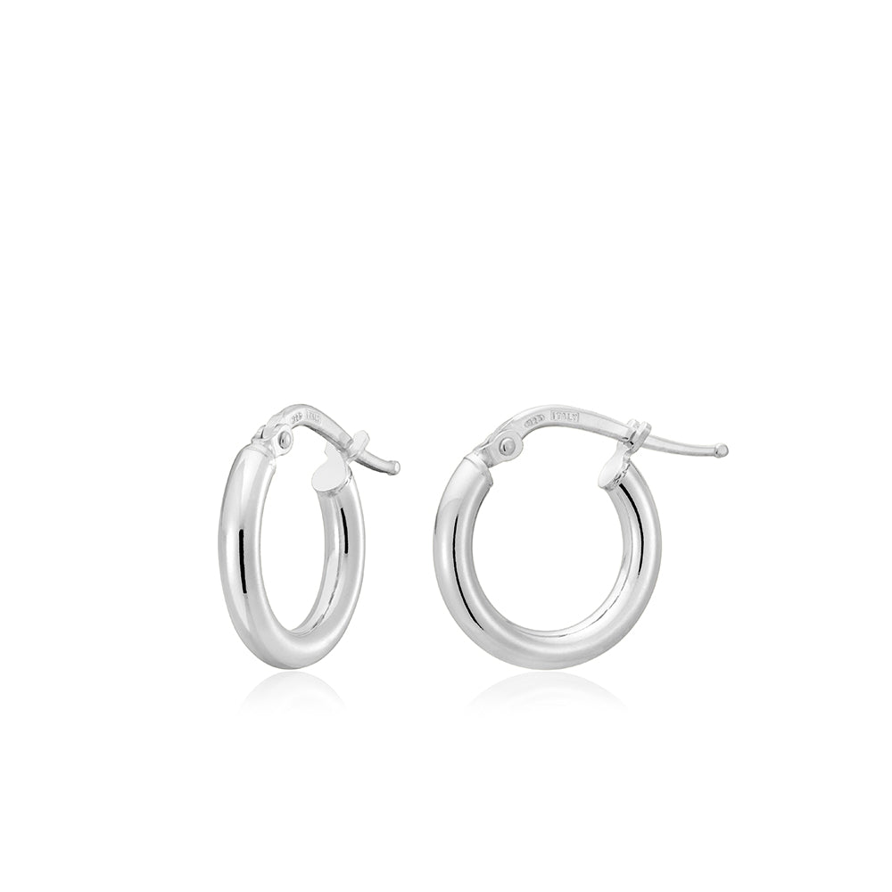 Mini 2.5mm Tube Hoops in White