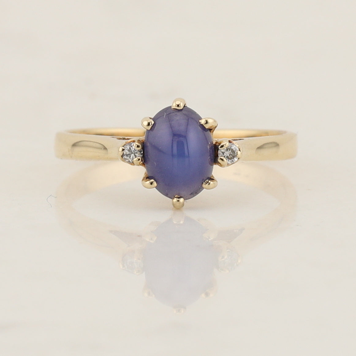 Yellow Gold Blue Sapphire Ring