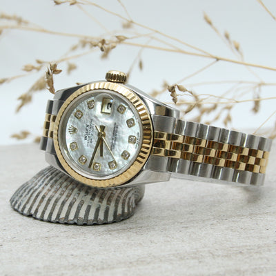 Ladies Rolex Mother Pearl & Diamond Dial