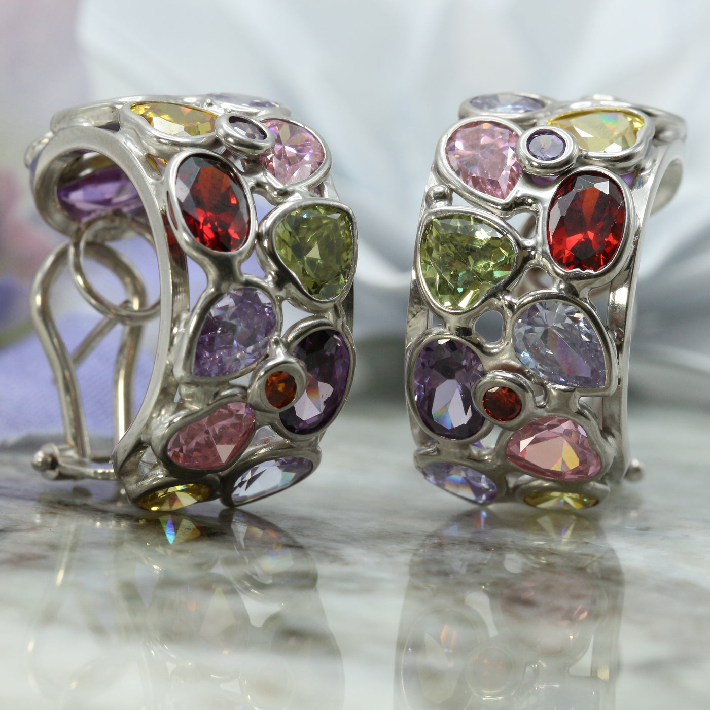 Multi Coloured Stone Earrings