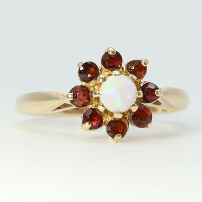 Opal & Garnet Ring