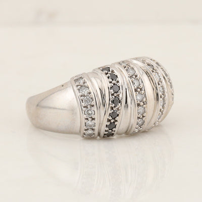 White and Black Diamond Ring