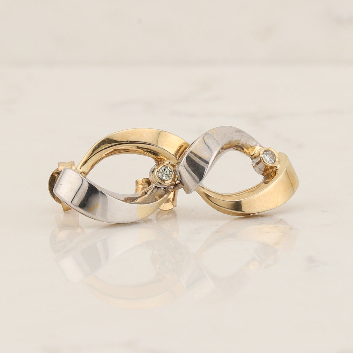 2 Tone Drop Earrings