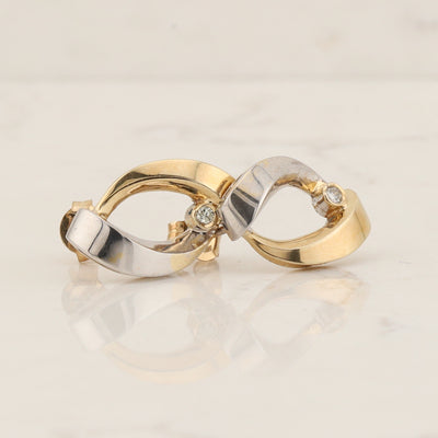 2 Tone Drop Earrings