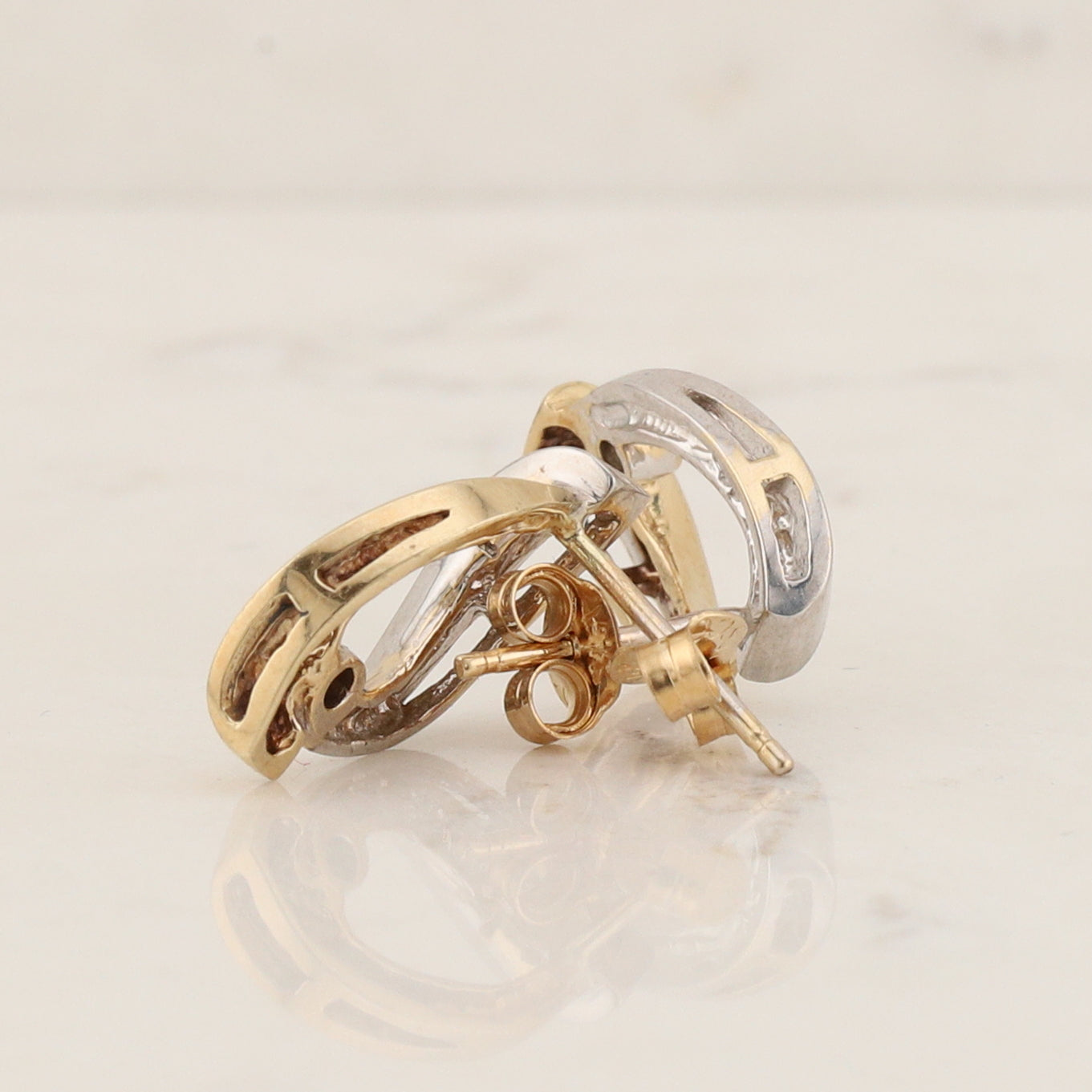 2 Tone Drop Earrings
