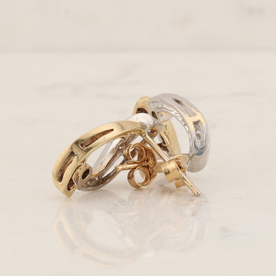 2 Tone Drop Earrings