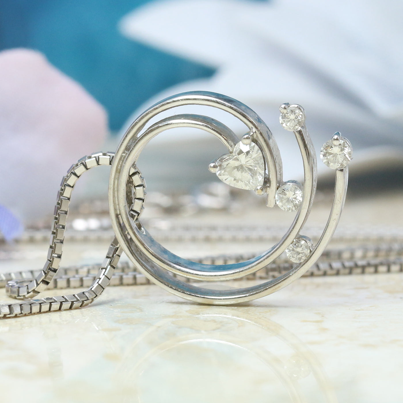 Curled Wave Diamond Pendant