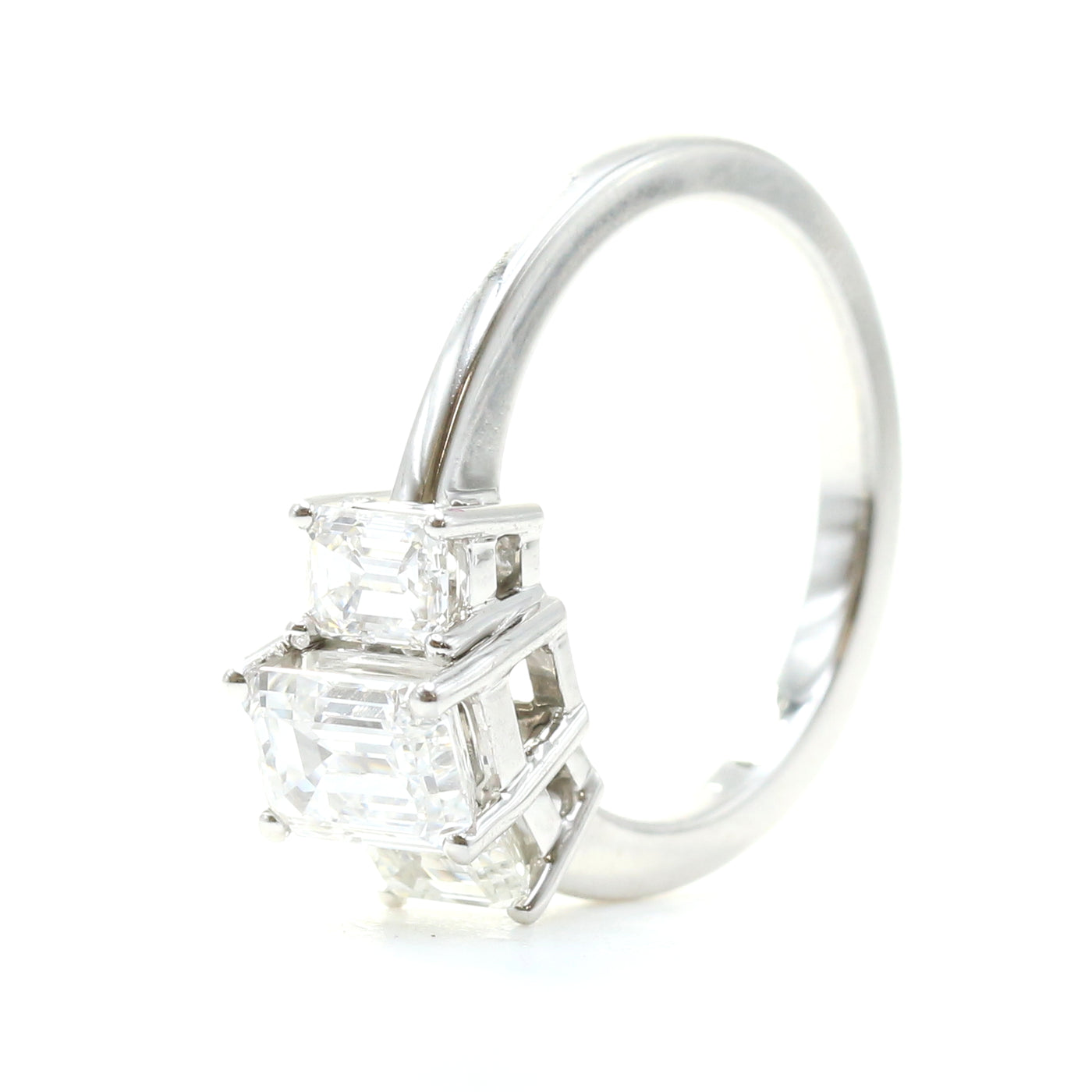 Lab Center, Mined Shoulders Diamond Ring