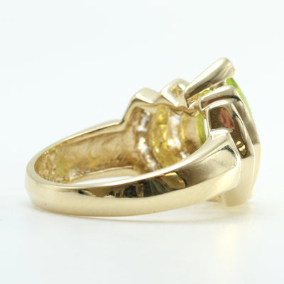 Peridot & Diamond Ring