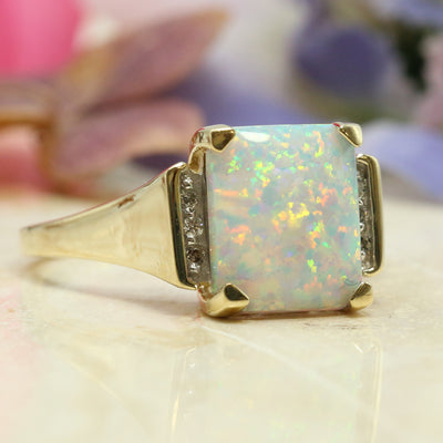 Synthetic Opal & Diamond