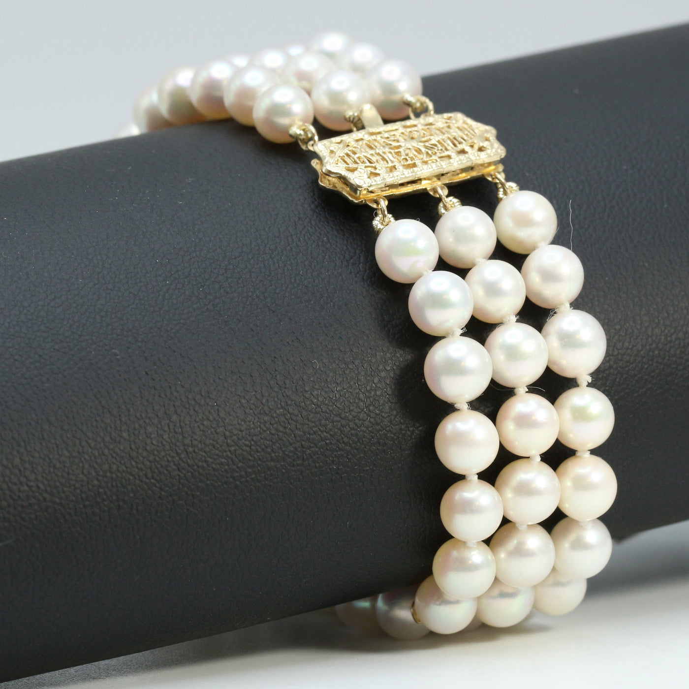 Triple Strand Pearl Bracelet