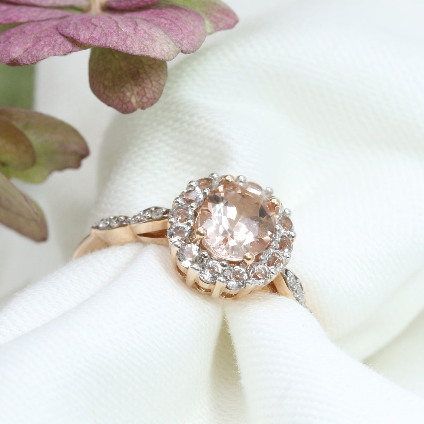 Morganite & Diamond Ring