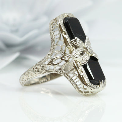 Onyx Art Deco Ring