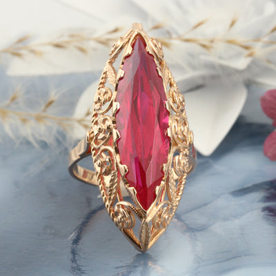 Pink Gold Marquise Ring