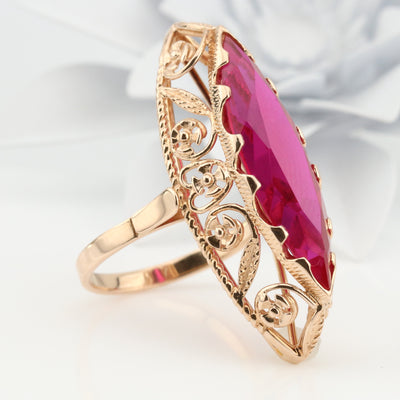 Pink Gold Marquise Ring