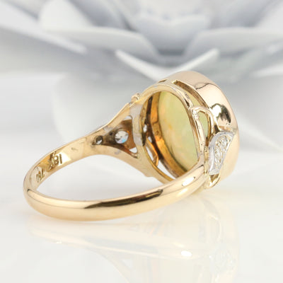 Jelly Opal & Diamond Ring