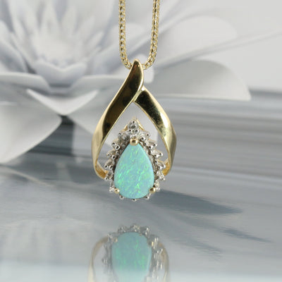Opal and Diamond Pendant