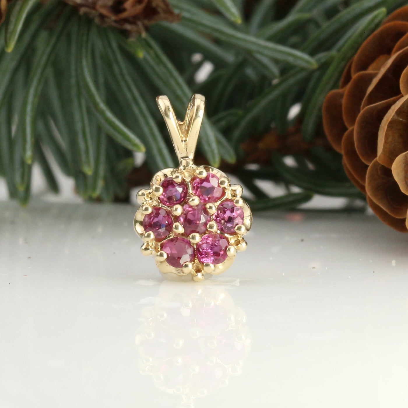 Ruby Cluster Pendant