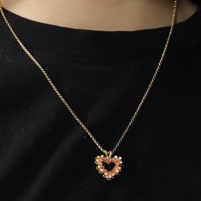Medium Size, Ruby & Diamond Heart Pendant