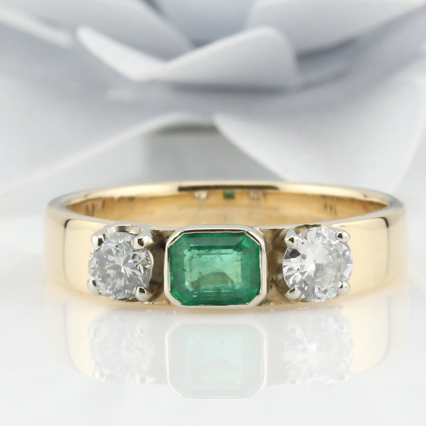 Trinity Emerald & Diamond Ring