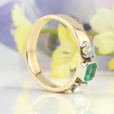Trinity Emerald & Diamond Ring