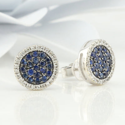 Blue & White Diamond Pave Earrings
