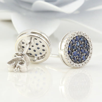Blue & White Diamond Pave Earrings