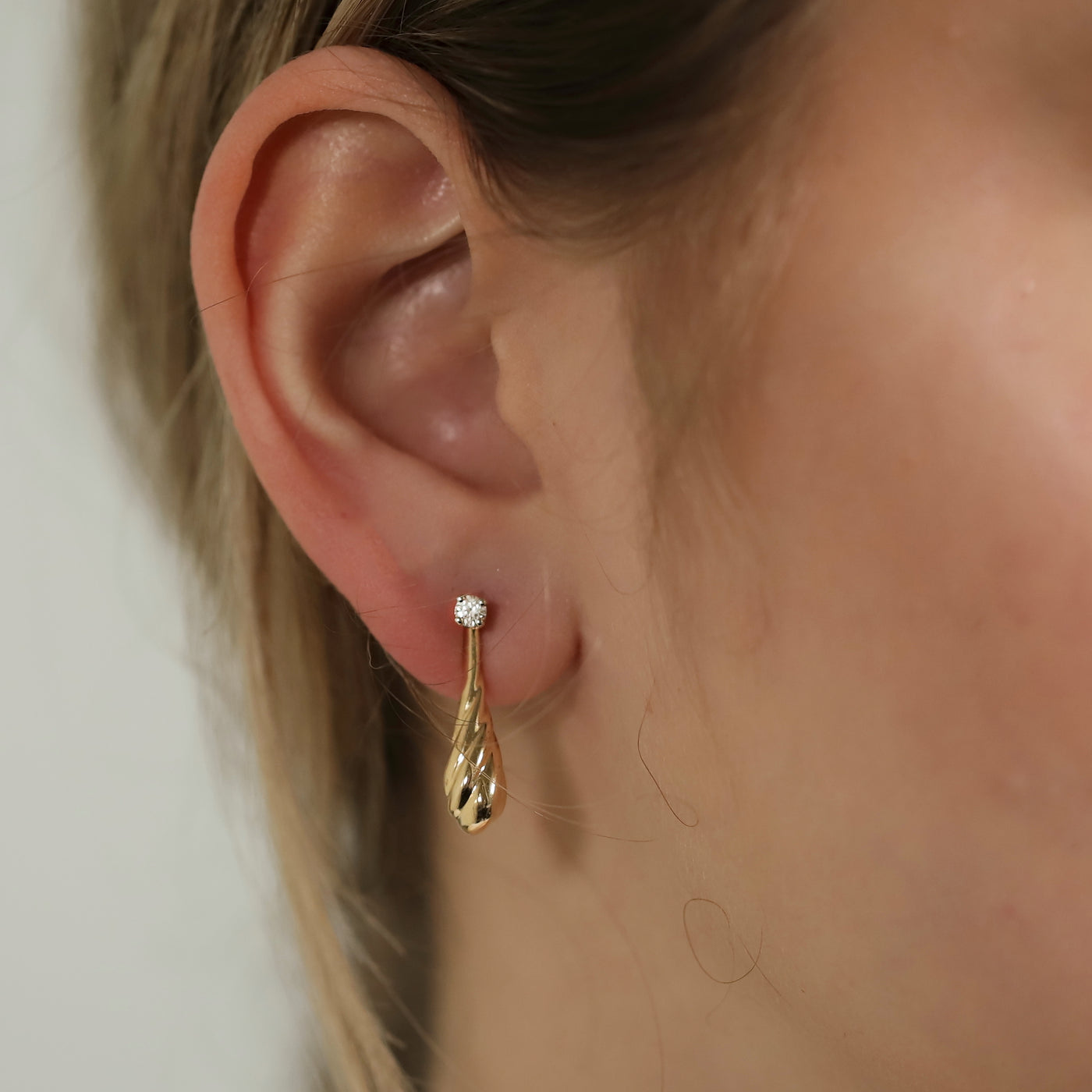Diamond Stud with Yellow Drop Accent/Jacket