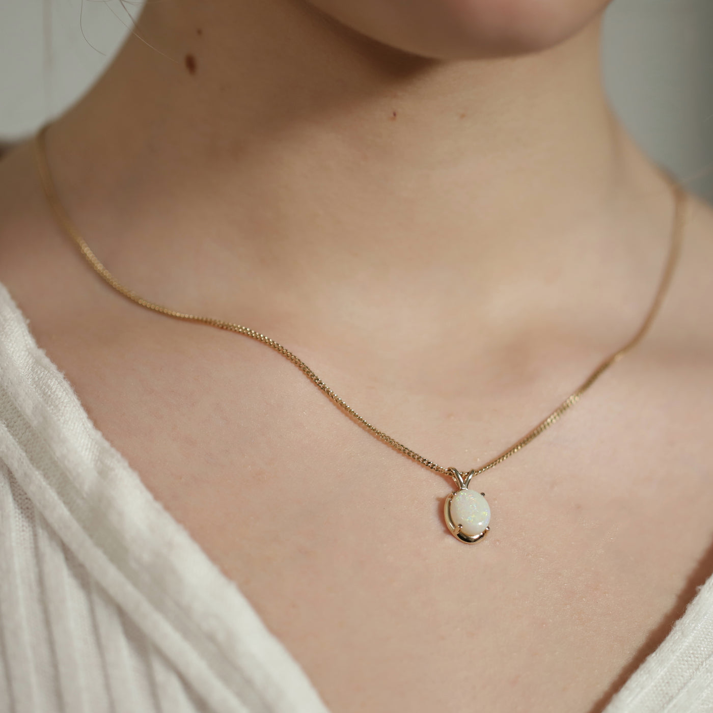 Opal & Chain Pendant