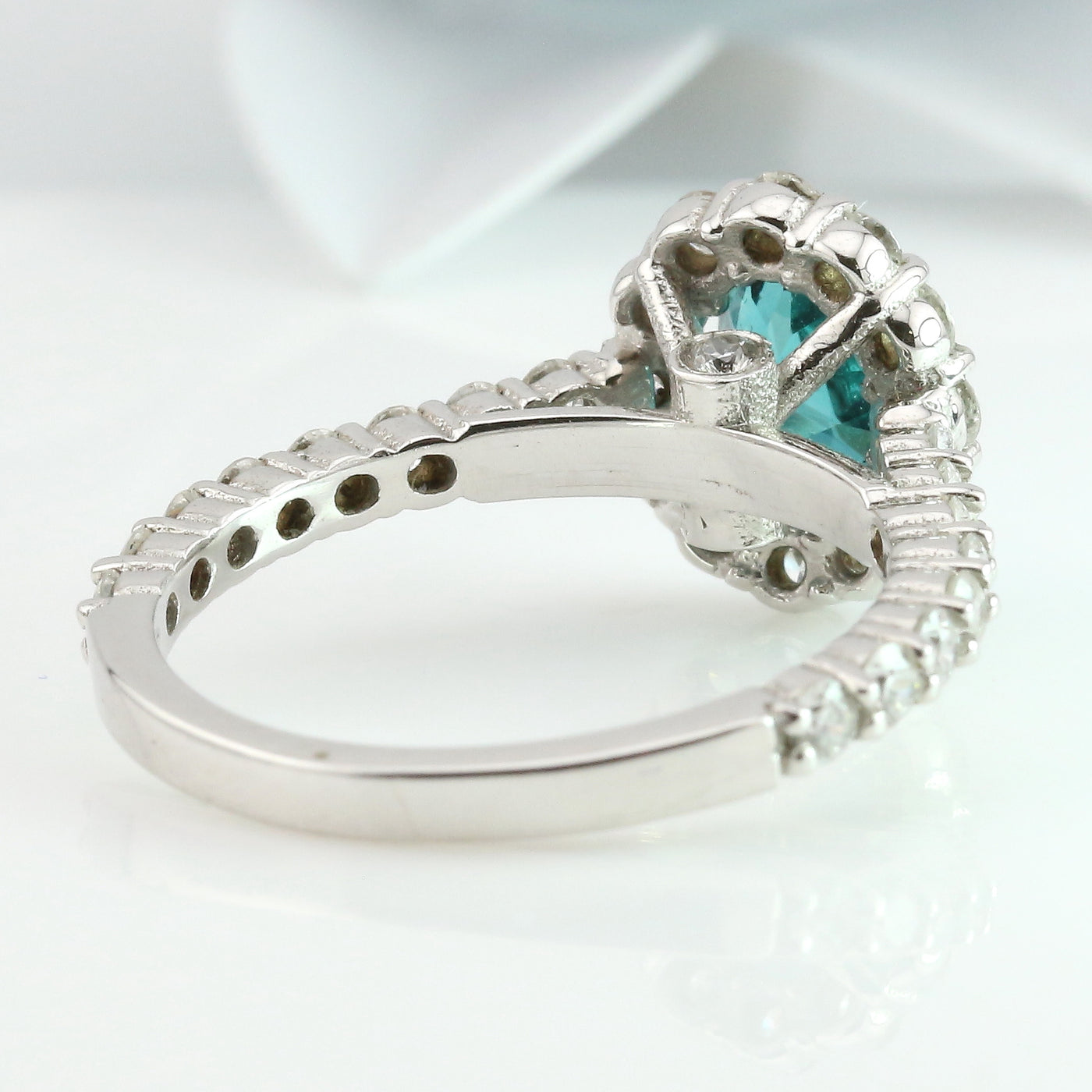 Blue Tourmaline and Diamond Ring