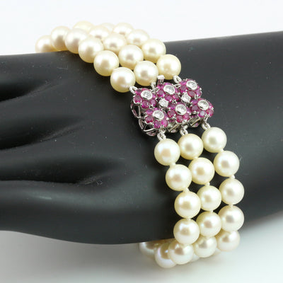 Triple Strand Pearl Bracelet