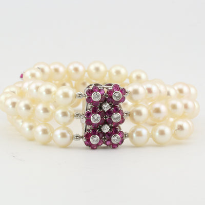 Triple Strand Pearl Bracelet