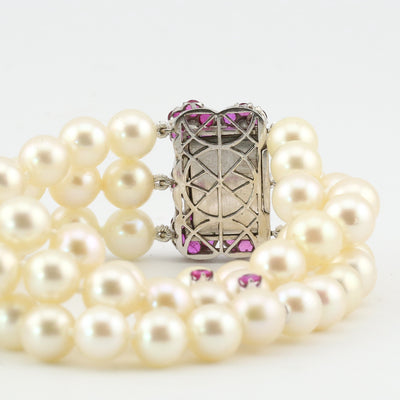 Triple Strand Pearl Bracelet