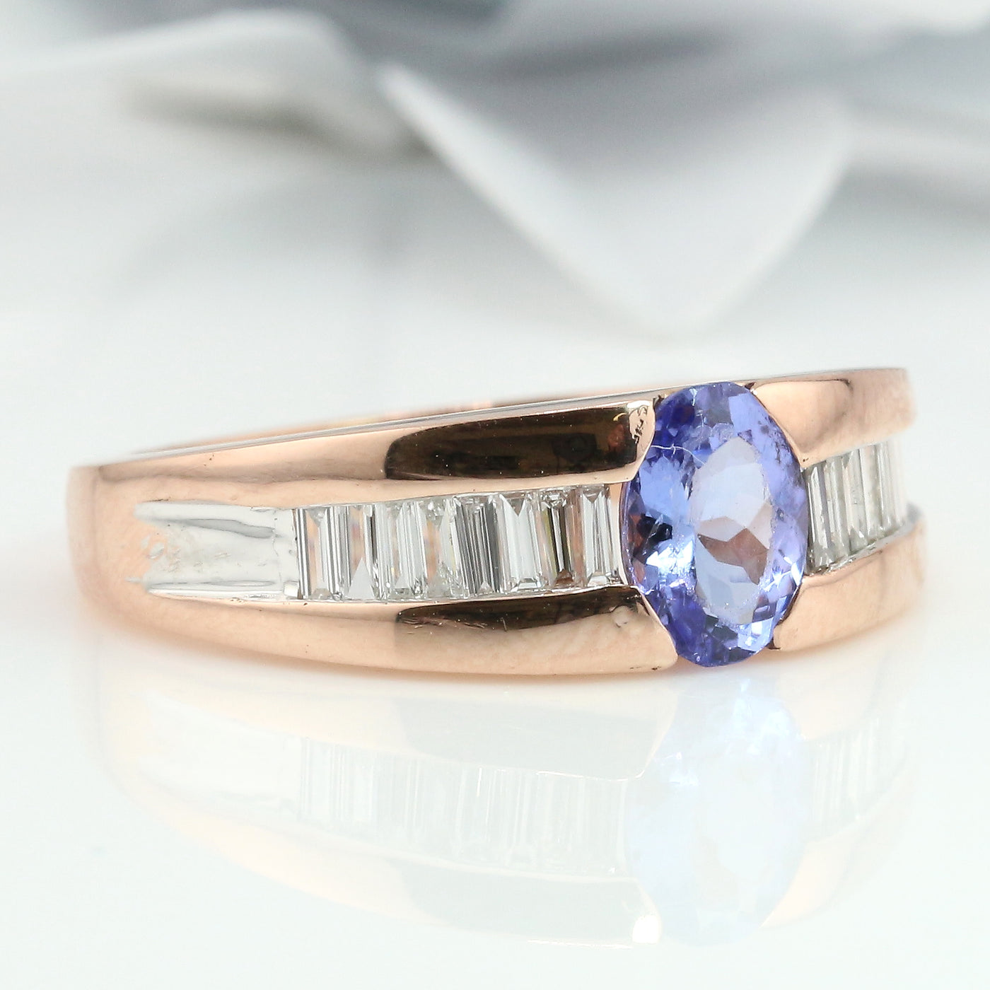 Tanzanite & Diamond Rose Gold Ring