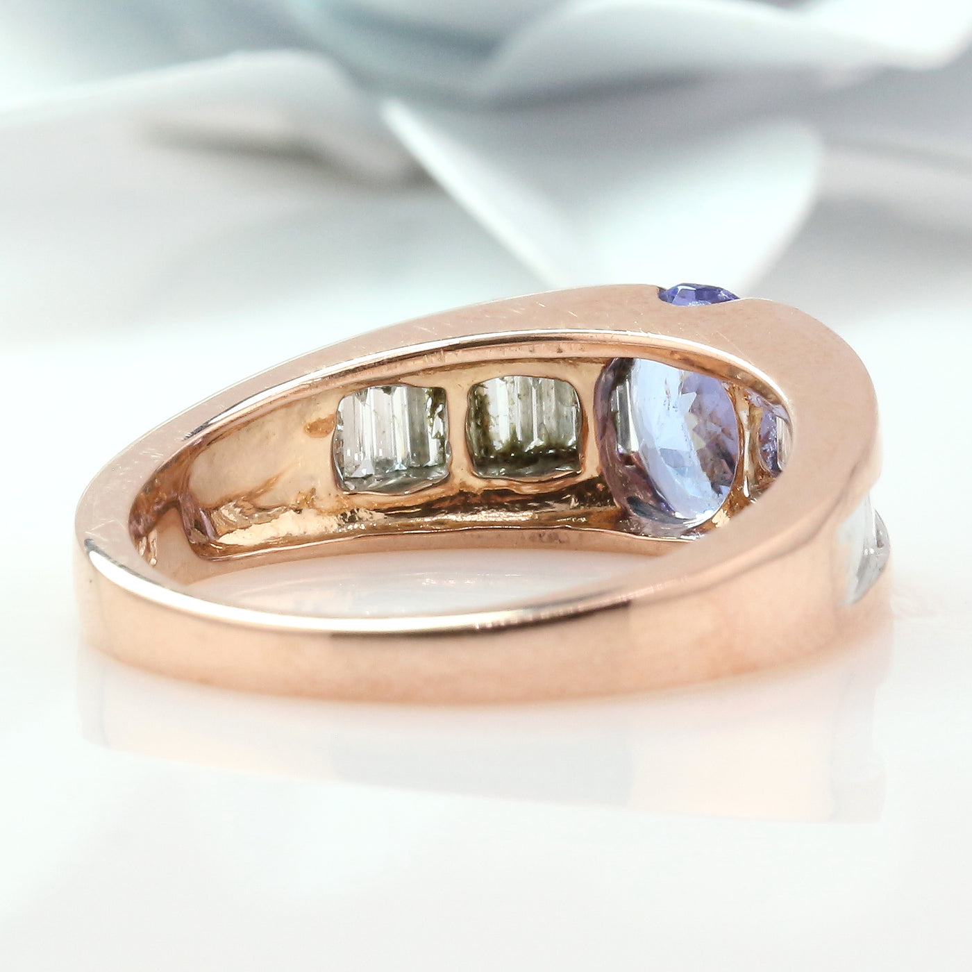 Tanzanite & Diamond Rose Gold Ring