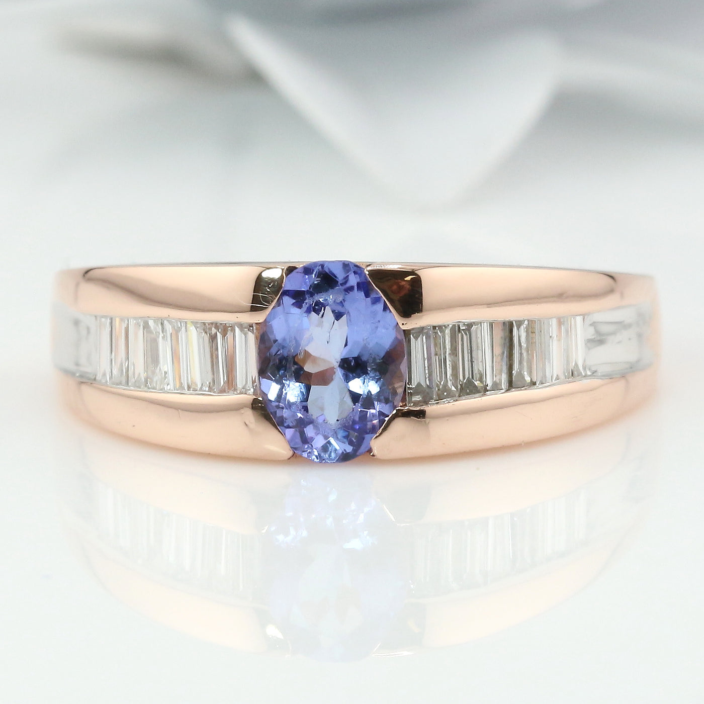 Tanzanite & Diamond Rose Gold Ring