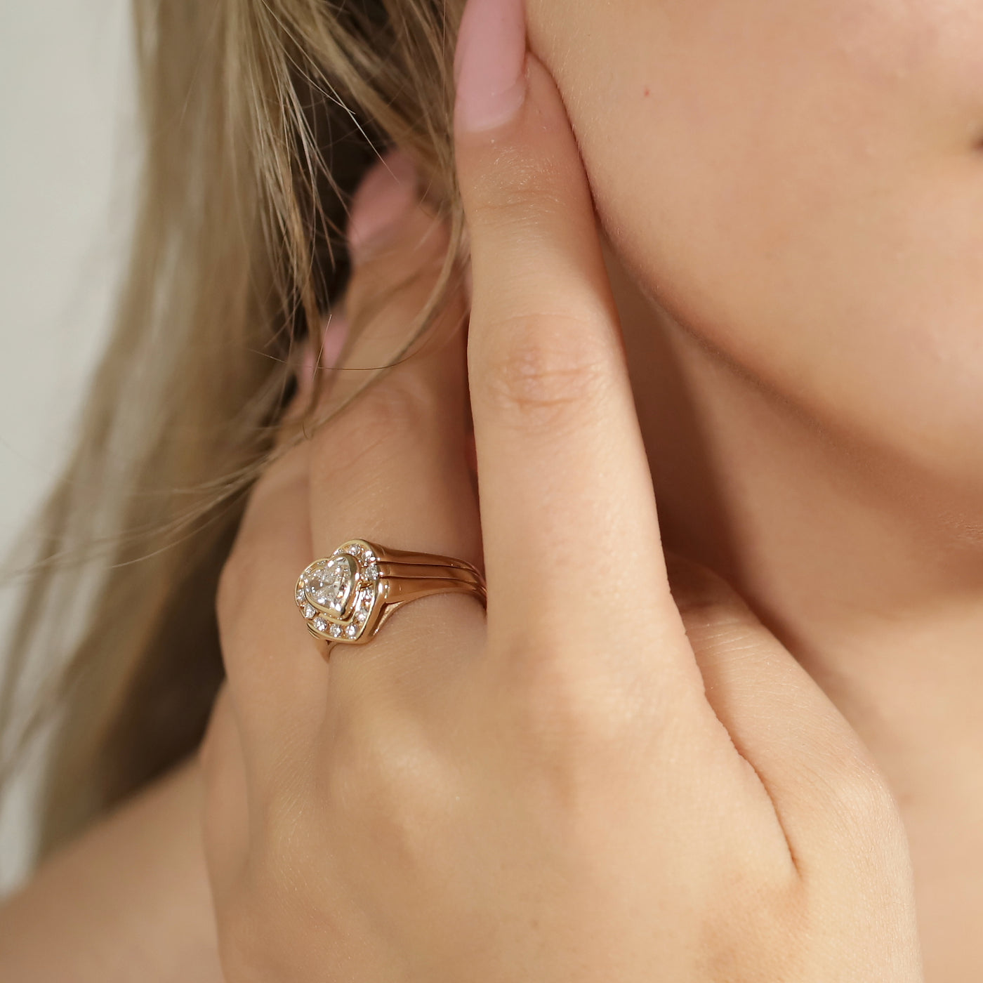 Heart Shaped Diamond Ring with Jacket