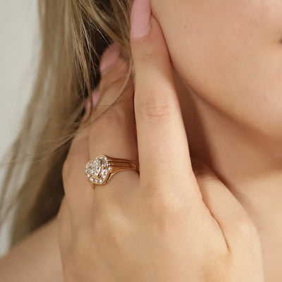 Heart Shaped Diamond Ring with Jacket