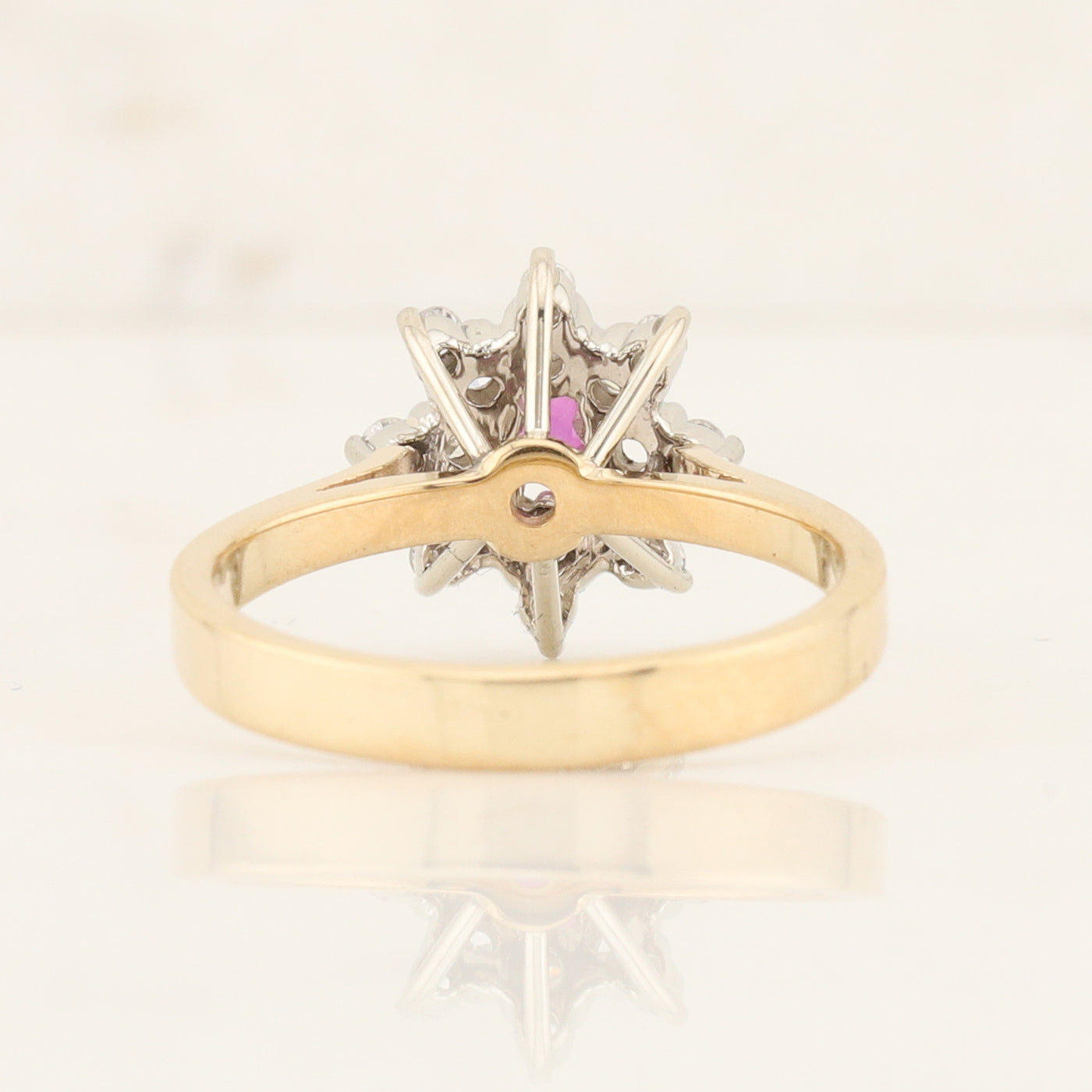 Ruby and Diamond Cluster ring