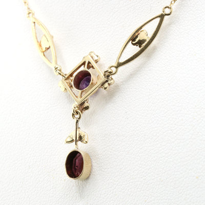 Antique Amethyst & Seed Pearl Necklace