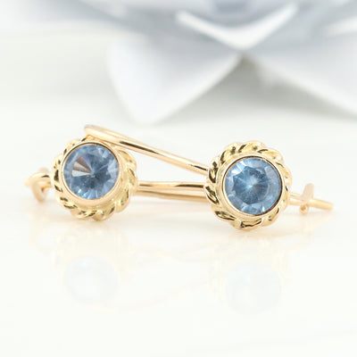 Light blue stone drop earrings