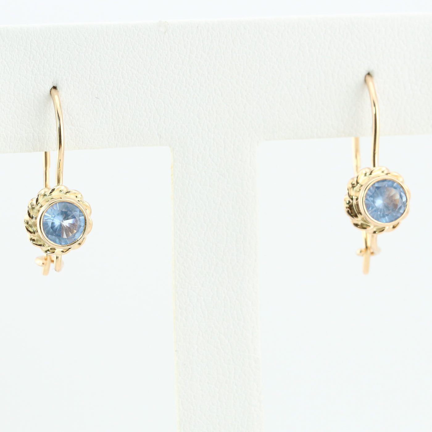 Light blue stone drop earrings