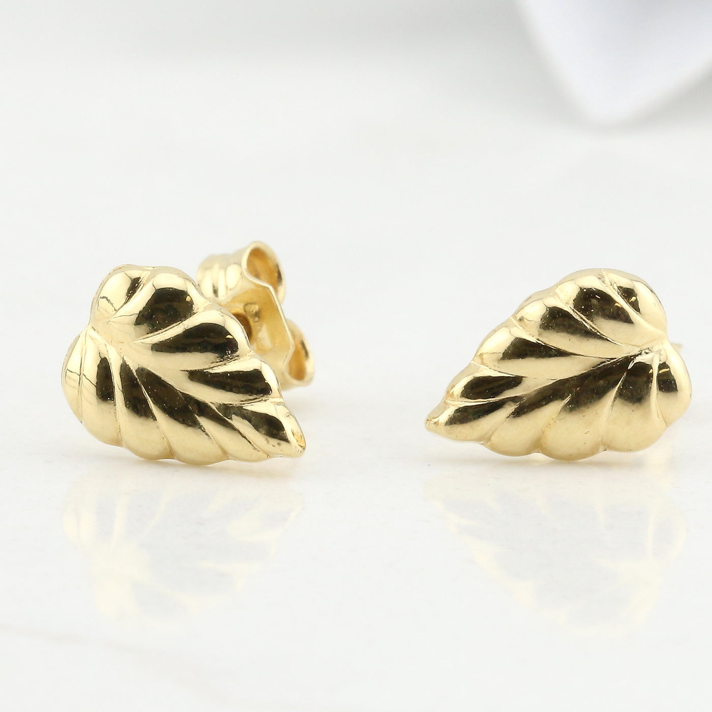 Gold Leaf Stud Earrings