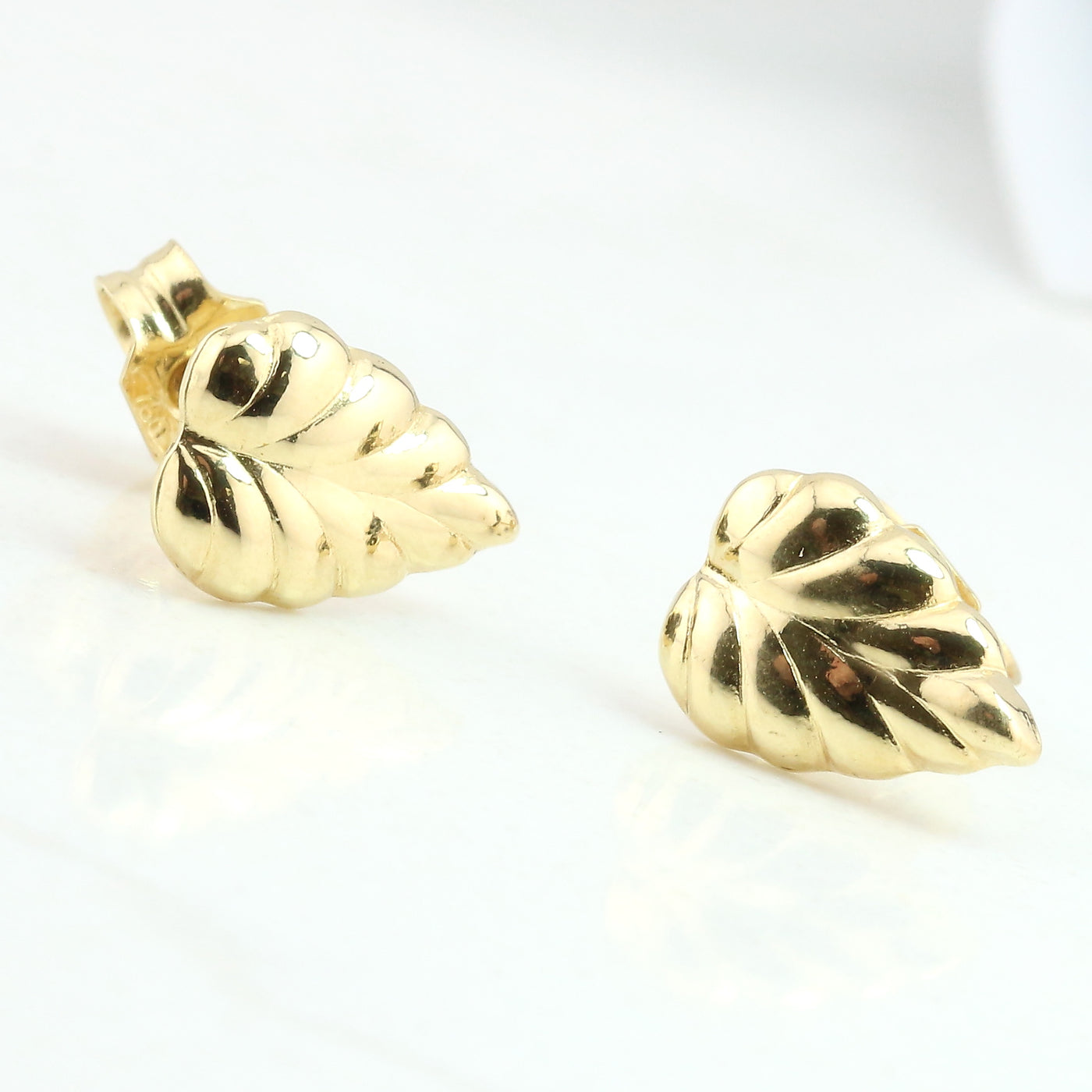 Gold Leaf Stud Earrings