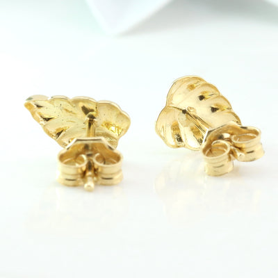 Gold Leaf Stud Earrings