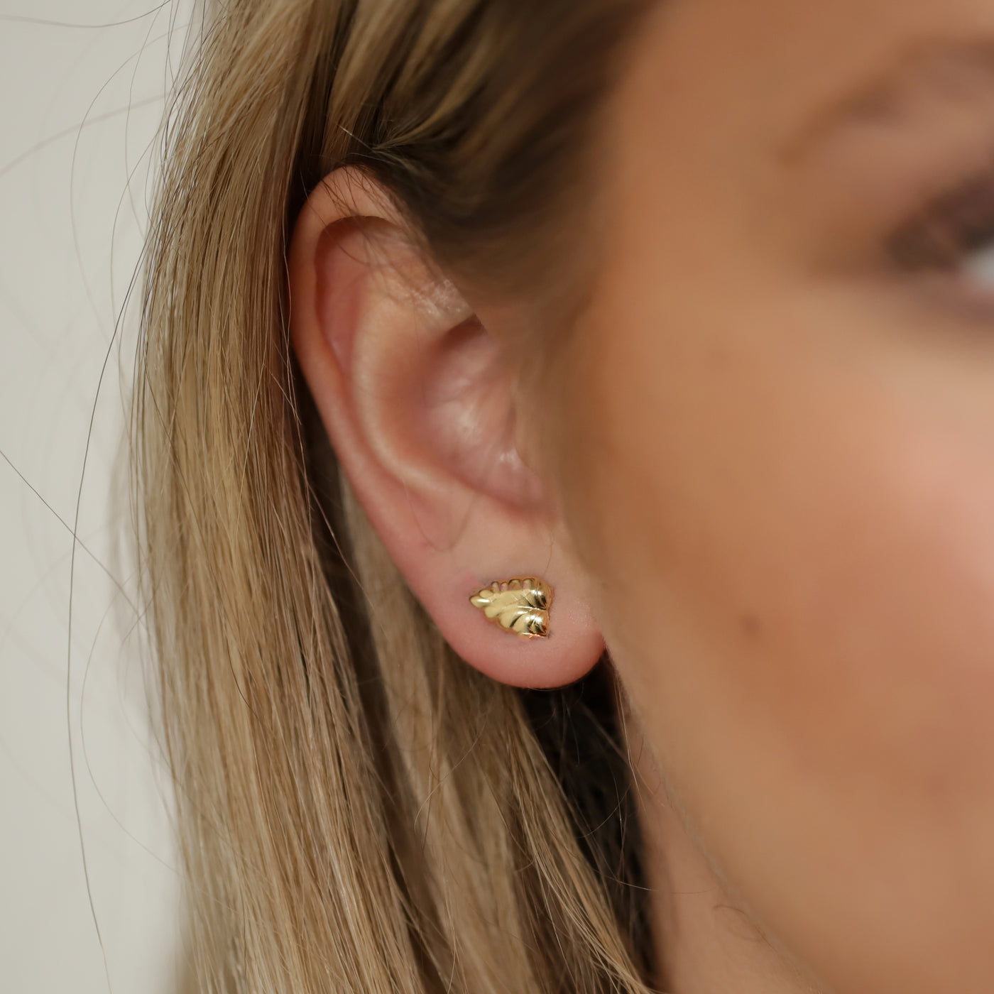 Gold Leaf Stud Earrings