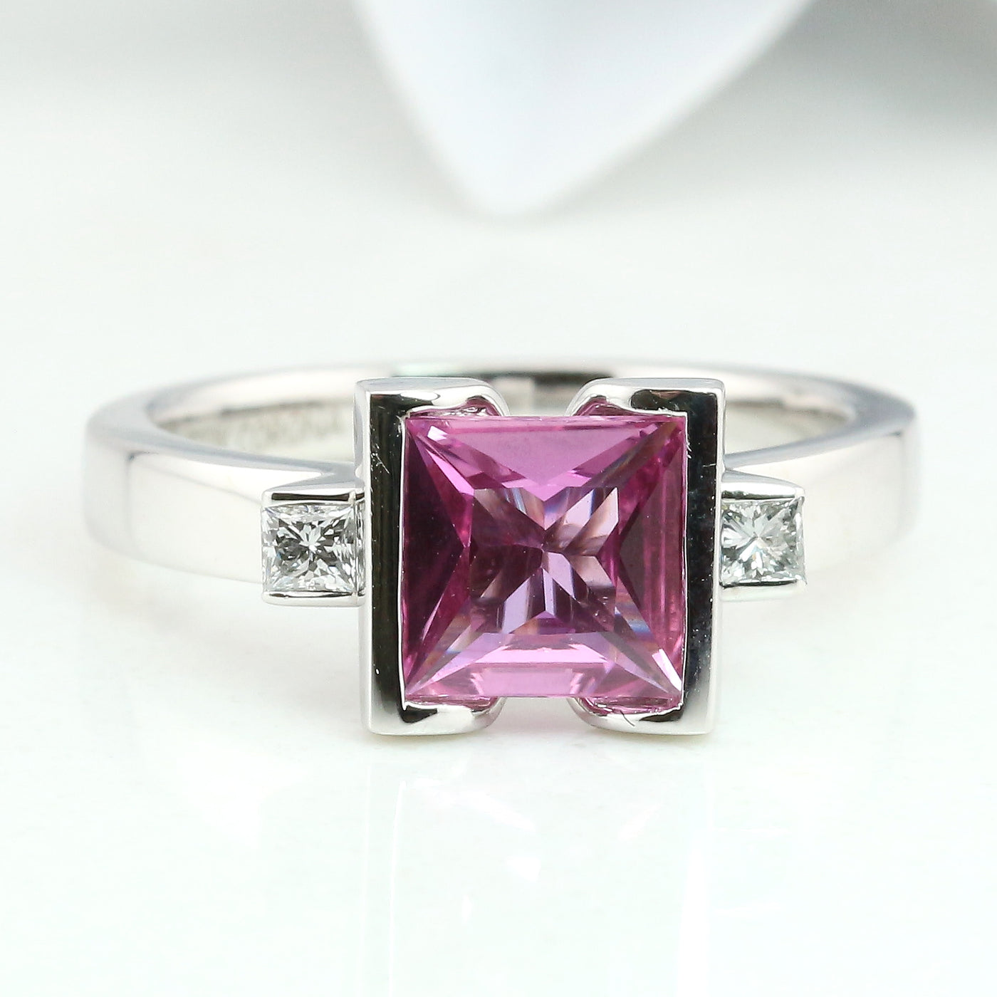 Pink Sapphire and Diamond Ring